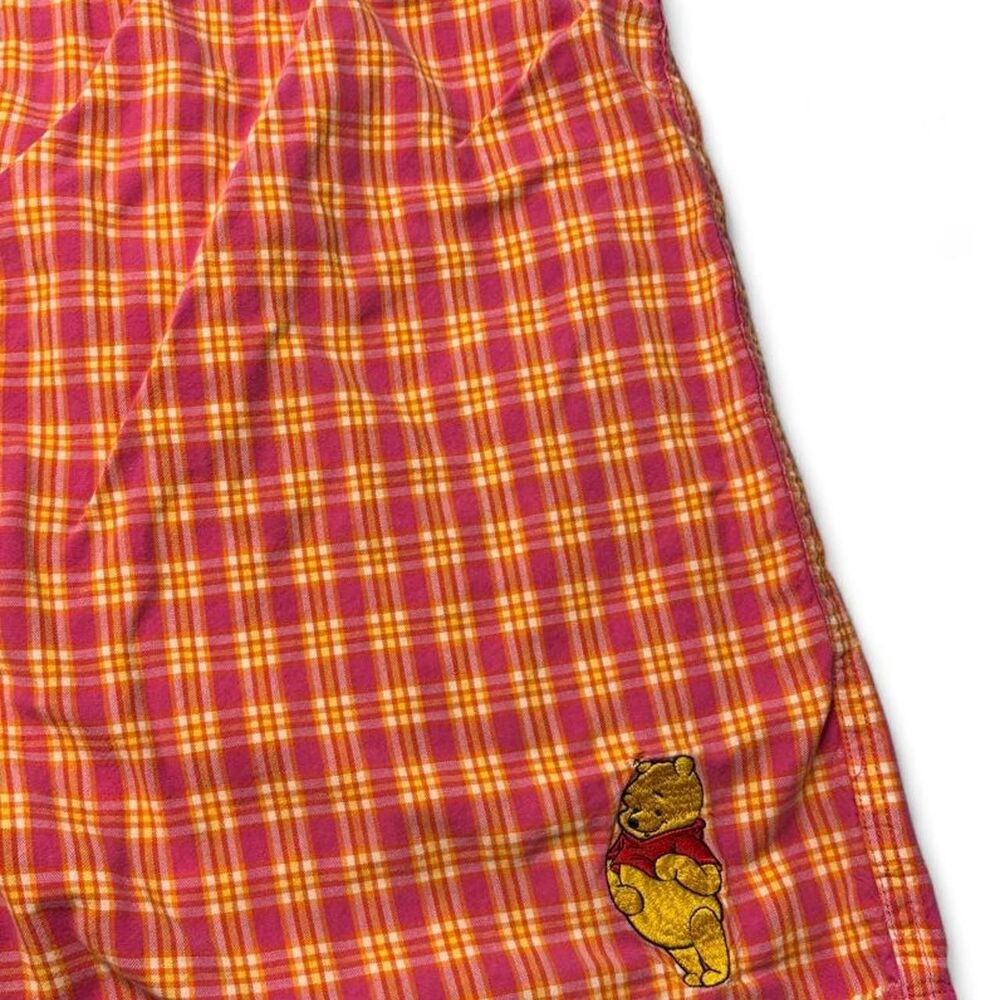 Vintage Disney Store Winnie The Pooh Embroidered Plaid Boxers Size Large